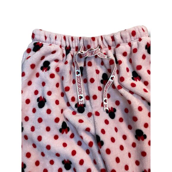 Disney Macys Sz Small Pajama Pants Minnie Mouse Lounge Sleep Fleece Pockets - Picture 6 of 15